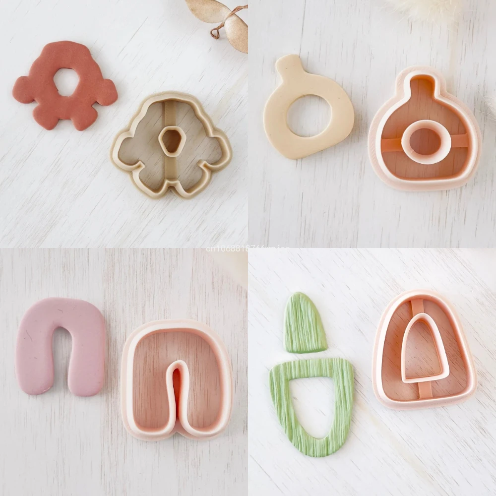 Irregular Geometric Polymer Clay Molds Soft Pottery Dangle Clay Earring Cutters DIY Jewelry Pendant Handmade Cutting Tools