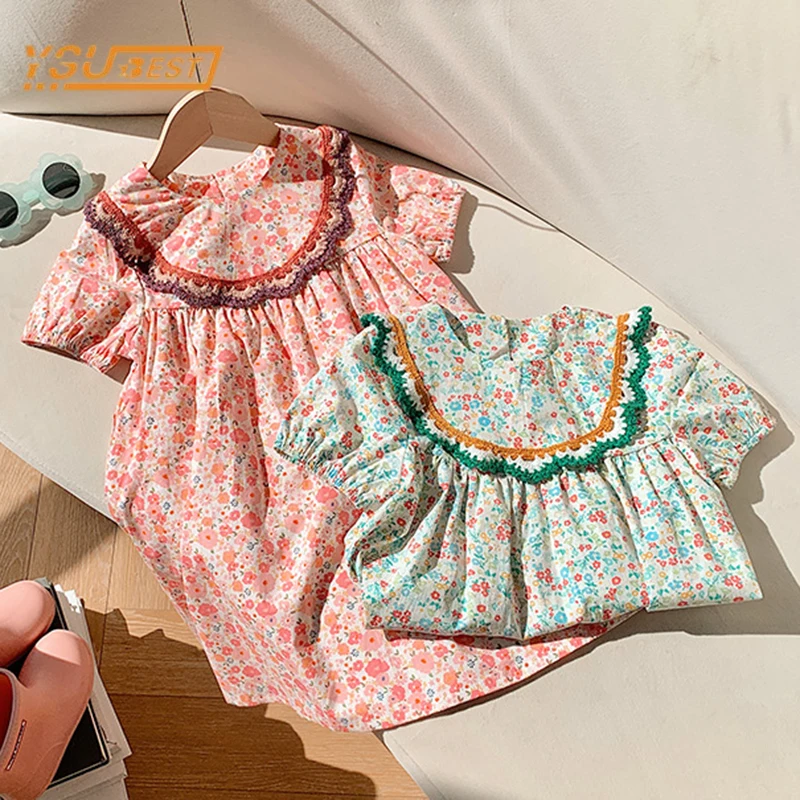 Kids Baby Girls Short Sleeve Printing Dress Summer Sweet Baby Girls Dress Baby Girls Children Clothes Dress