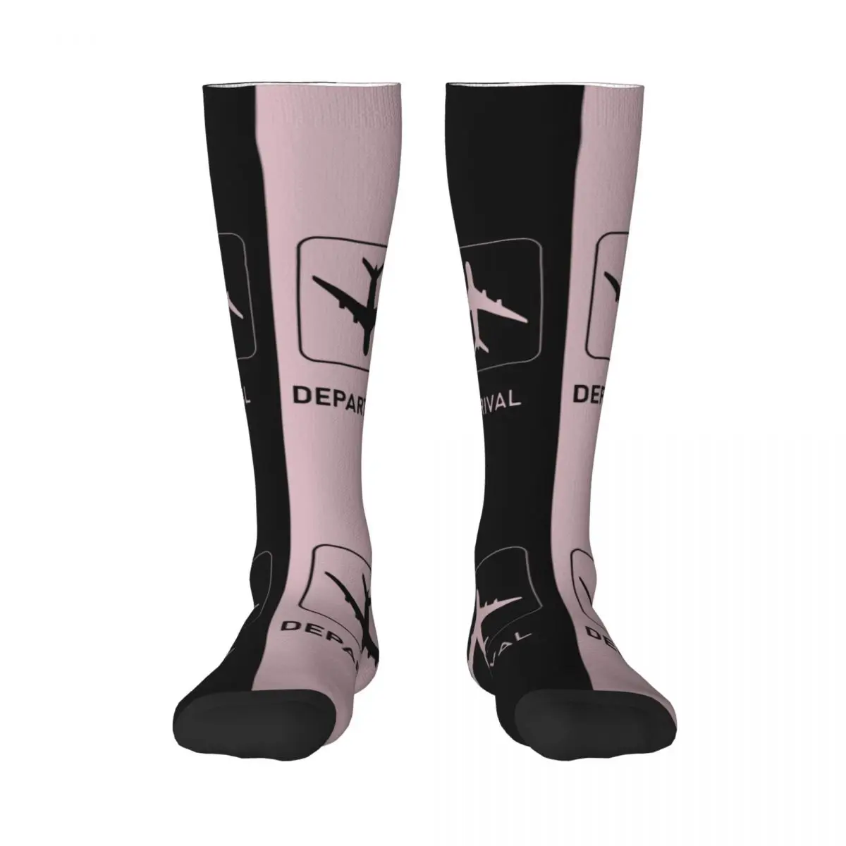 Harajuku Plane Arrivals And Departures Stockings Girl 3D Print Plane Aviation Aviator Airplane Football Sports Thigh High Socks