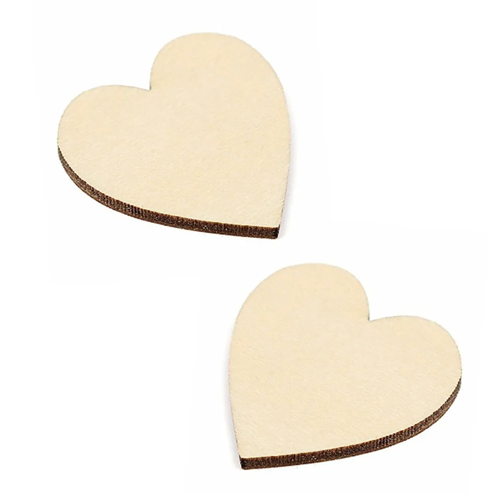 

50Pcs Wooden Heart Embellishments 50Mm Heart Pieces for Wedding DIY Crafts Scrapbooking Decoupage Art Projects