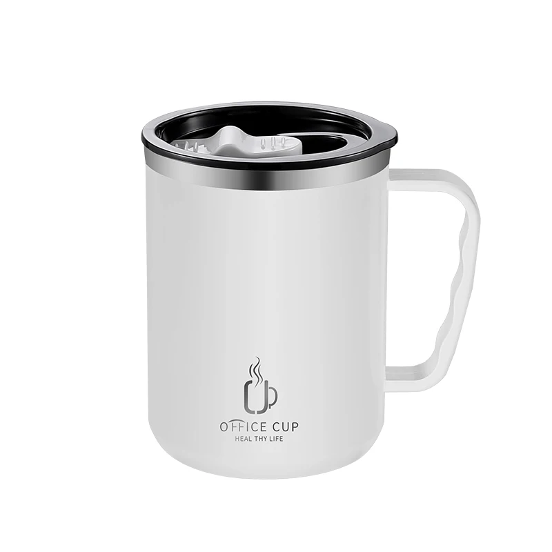 8PCS 304 Stainless Steel Insulated Coffee Cup Mug With Lid Double Wall Coffee Tumbler With Handle Heat-resistant Drinkware