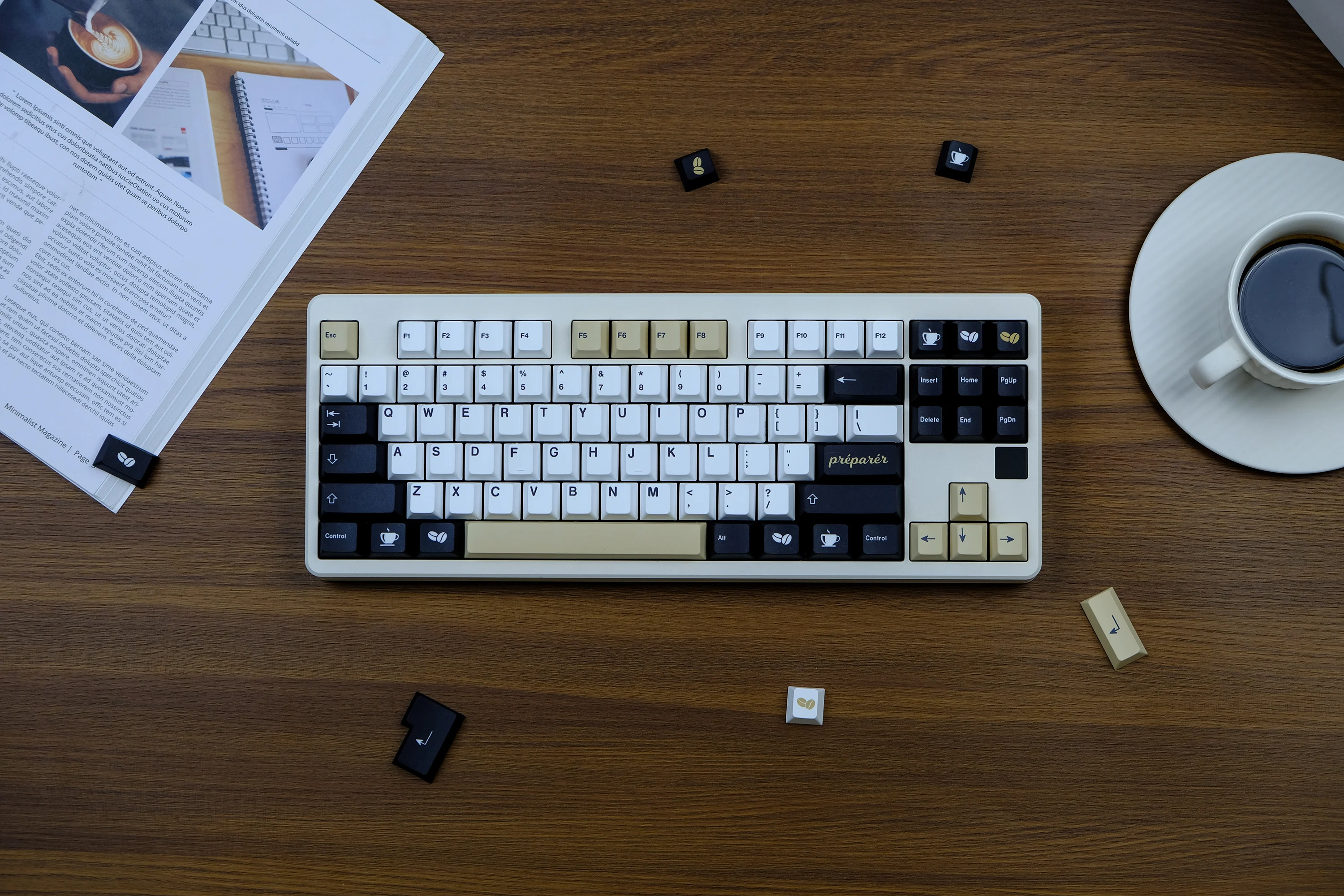 Coffee Cafe Original height PBT material, sublimator keycap