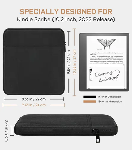 Imagen 2 del producto MoKo-funda protectora para tableta Kindle Scribe, funda portátil con doble bolsillo y soporte para bolígrafo, 10,2 pulgadas, 2022