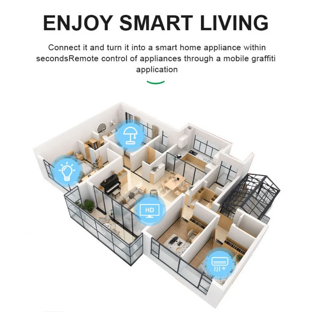 60A Tuya WiFi DIN Rail Smart Energy Meter Digital Volt Current Power KWh Monitor Remote Control Breaker Overvoltage Protection