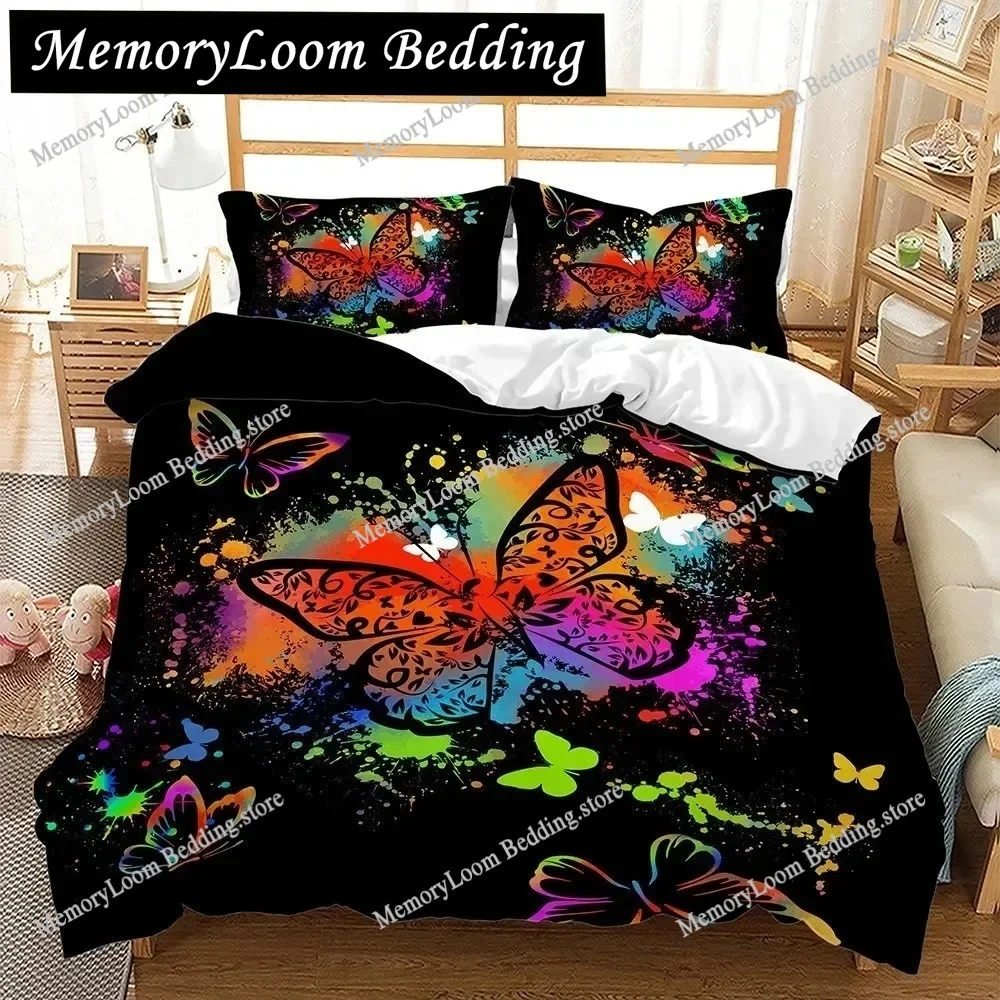 

Butterfly Duvet Cover Animal In A Dark Environment Bedding Set Pillowcases Bedclothes Single Double King Queen