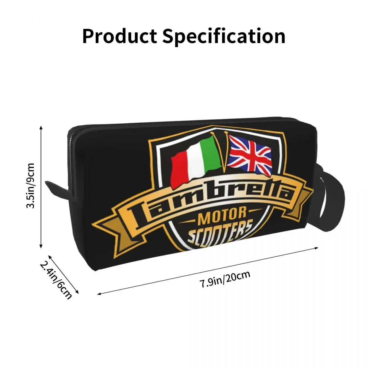 Lambretta Motor Scooters With Union Jack And Italian Flags Pencil Cases Big Capacity Pen Bags Pen Box Pencil Pouch Makeup Bag