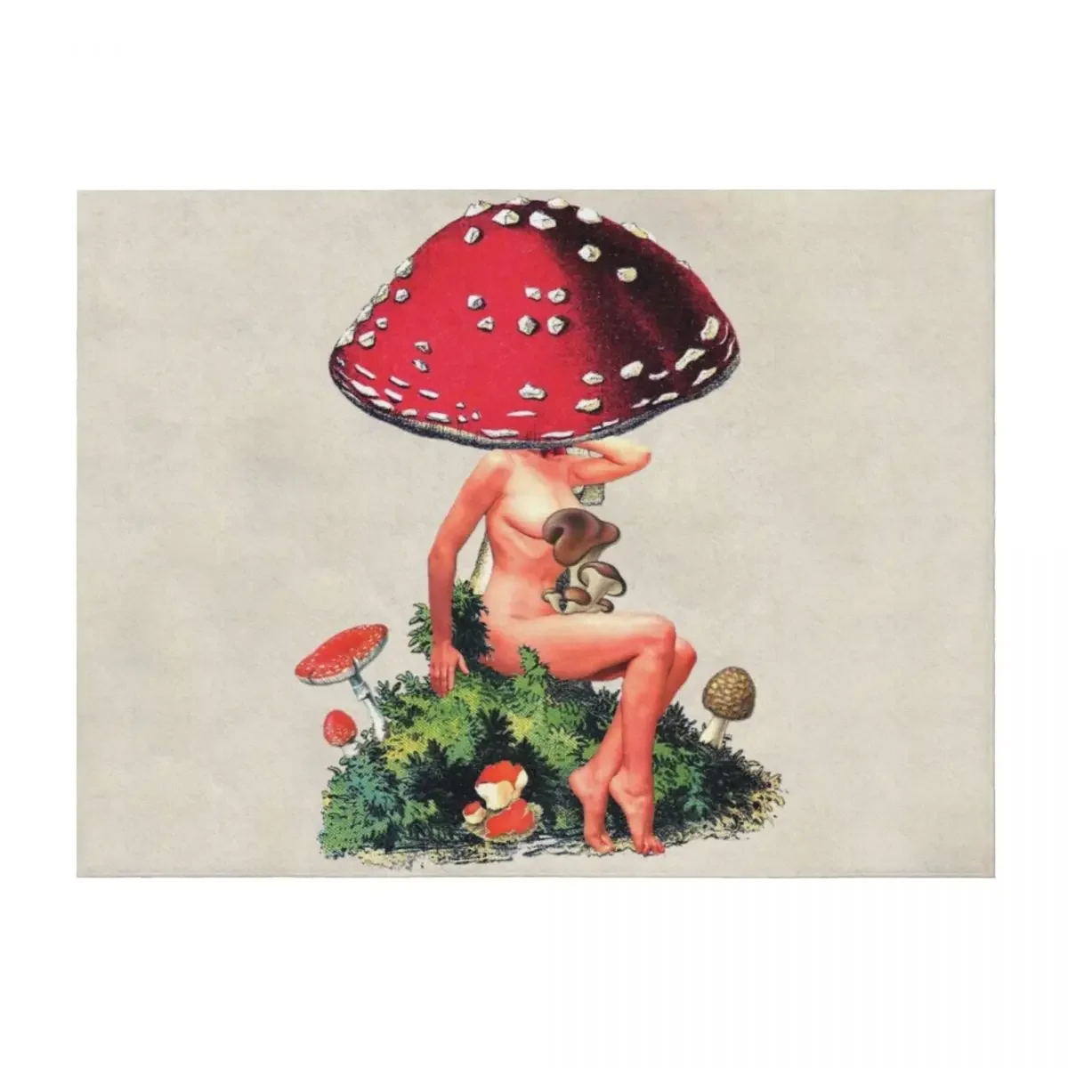 

Shroom Girl Throw Blanket for winter for babies Custom Quilt Blankets