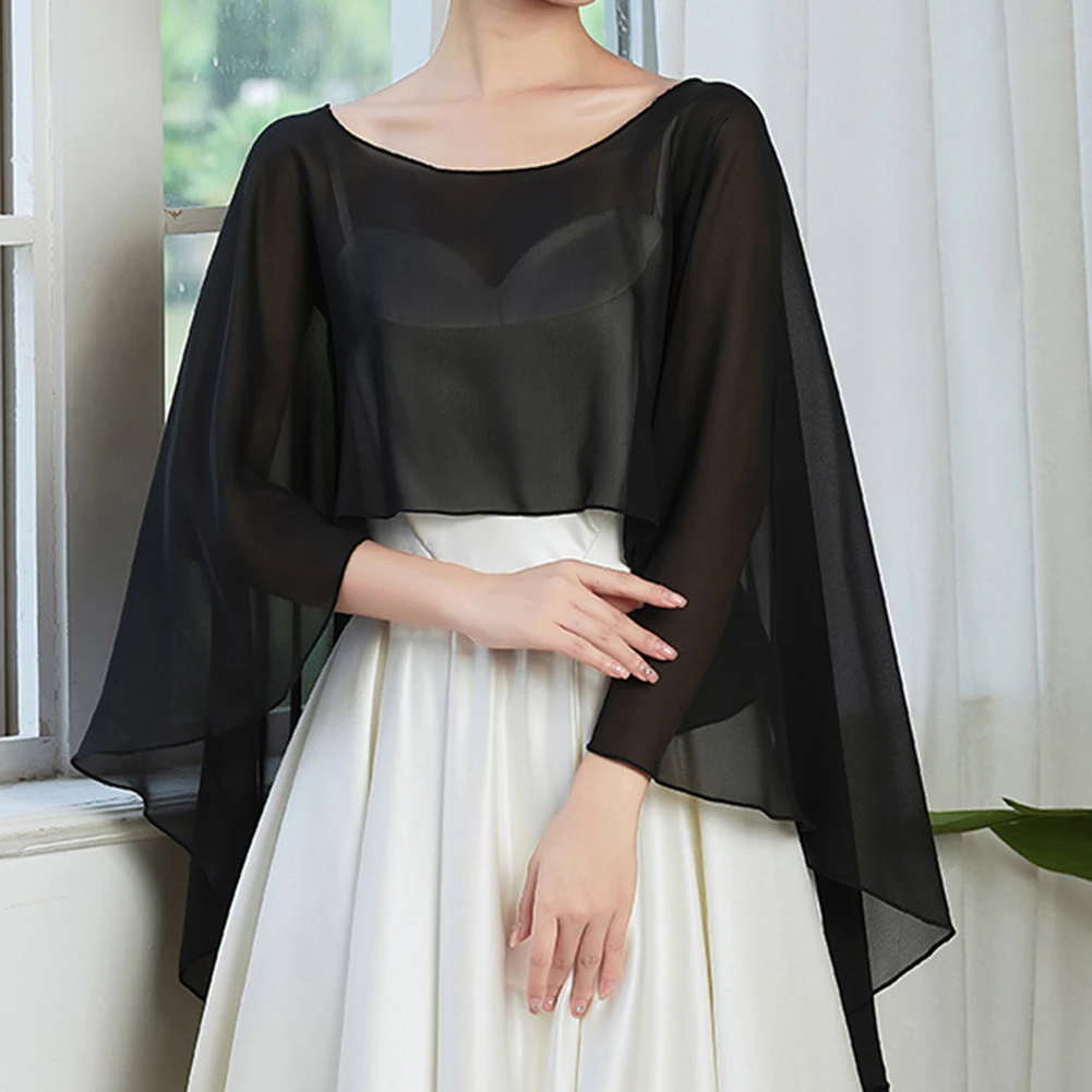 Womens Ladies Soft Wedding Capes Wedding Jacket Wraps Chiffon Shrug Bridal Long Shawl And Wraps Evening Wedding Cover Up