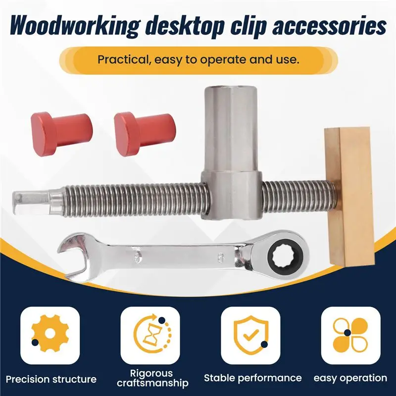 Easy Use Woodworking Bench Dog Clamps With Bench Dog Stop Sets, Clip Clamp Fixture Vise Benches Joinery Carpenter Tools