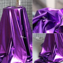 PU Coated Stretch Fabric Purple Imitation Leather Waterproof DIY Decor Leggings Tights Dress Skirts Clothes Designer Fabric