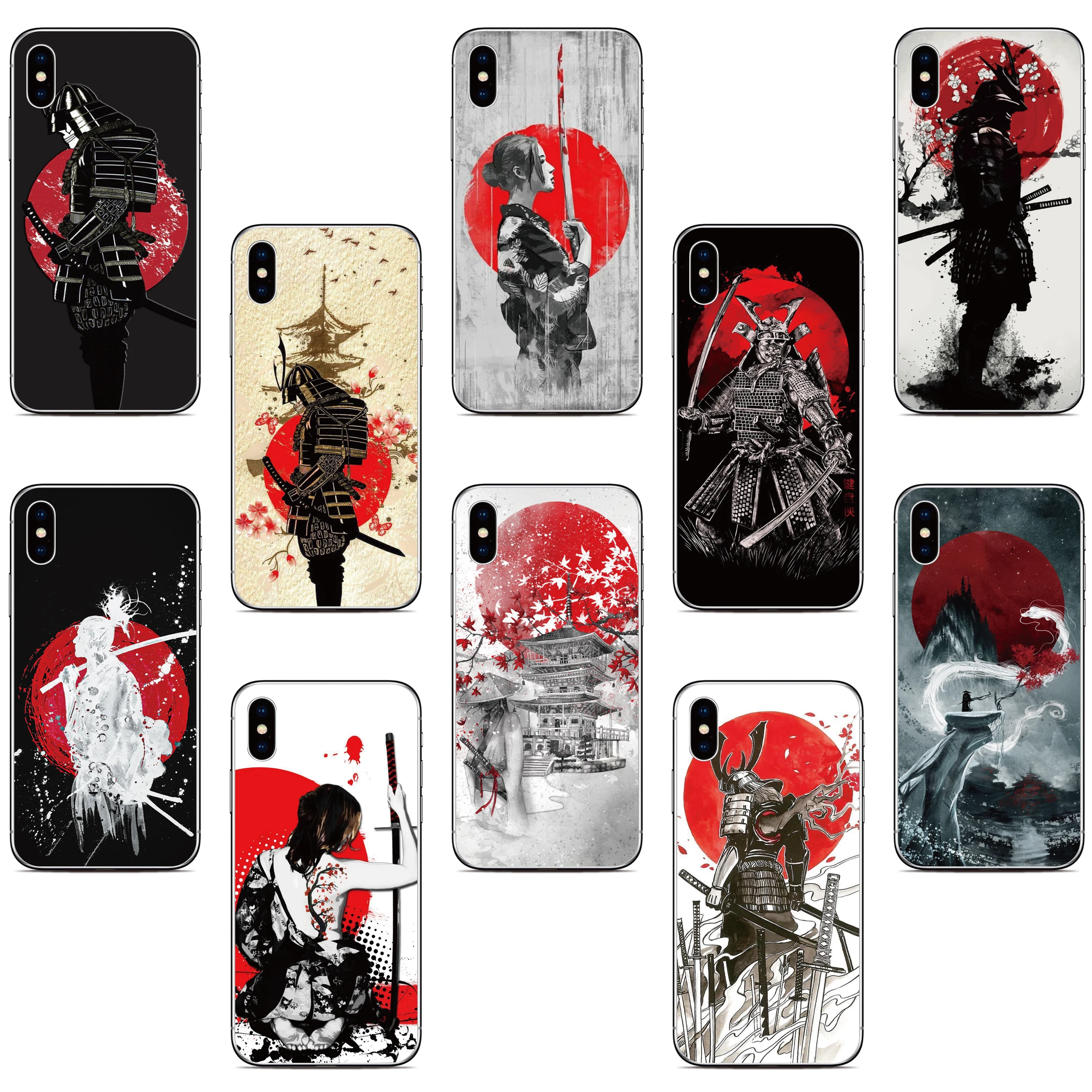 Japan Samurai Back Cover For Sony Xperia 1 5 10 II III IV V 2023 XZ5 XZ4 XZ3 XZ2 XA2 Plus XA3 Ultra L4 L3 L2 E5 Z5 Phone Case