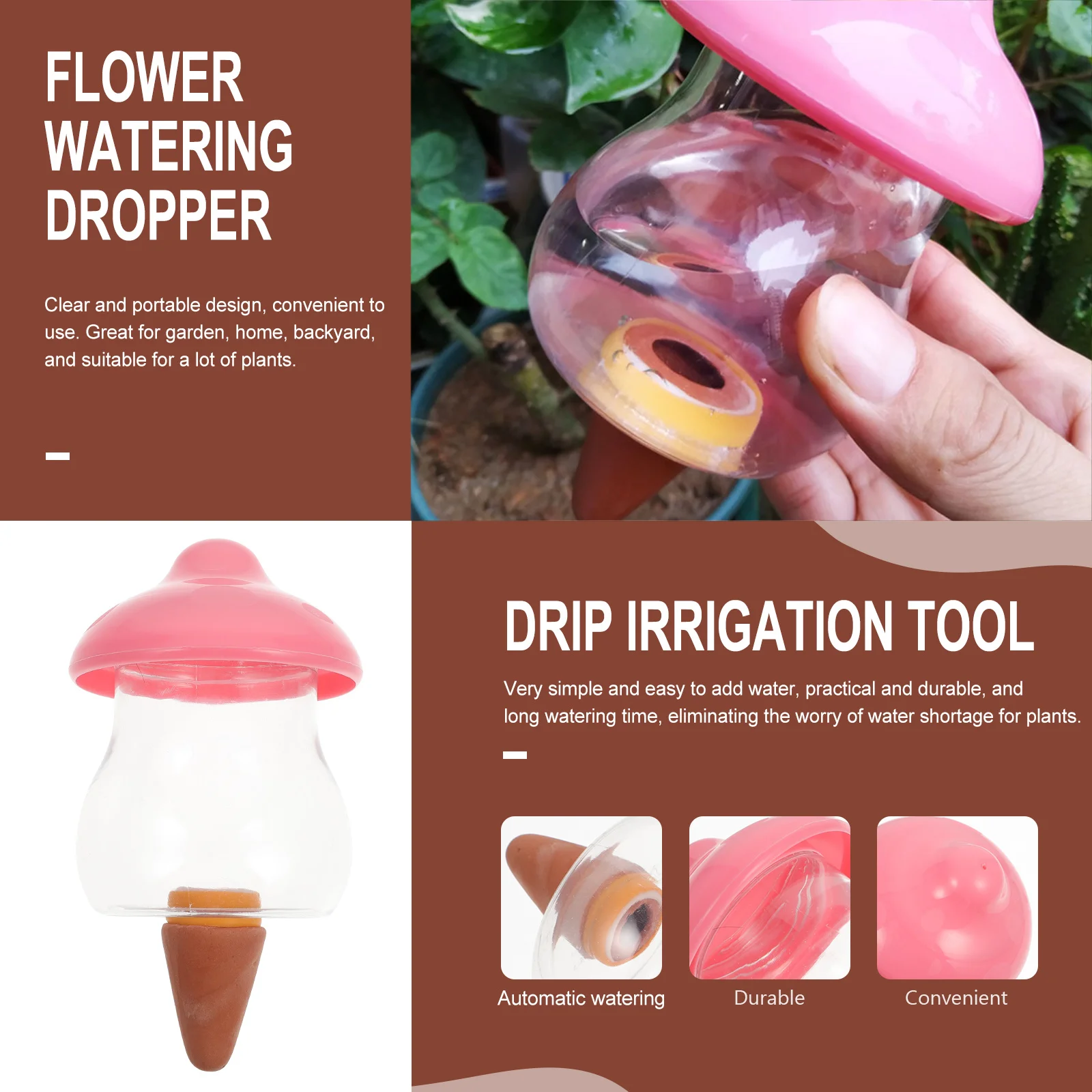 

Portable Automatic Watering Device Drip Irrigation Tool for Potted Plants No Settings Required Practical Durable Gift Choice
