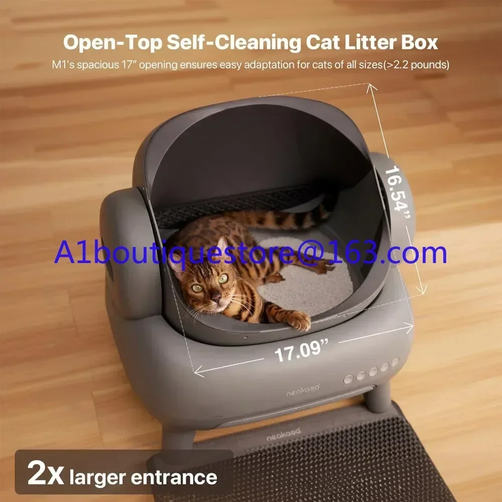 Caixa de areia automática para gatos, com controle por aplicativo, bandeja fechada para gatos, banheiro m1, aberta, autolimpante, caixa de areia para gatos, animais de estimação