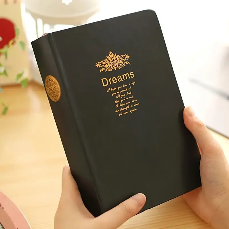 208 Pages Office PU Hot Stamping Blank Inner Page Planning Notebook Journal Notepad Sketch Book Stationery Notebooks Diary Retro