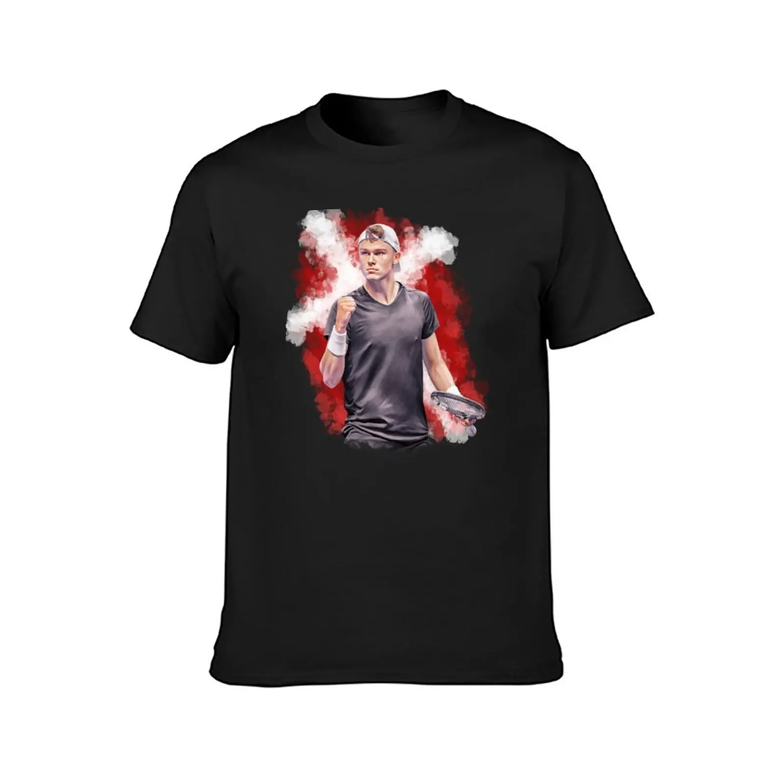 Holger Rune of Denmark come on gesture at ATP Finals 2023. Digital artwork print wall poster portrait illustration by Sa T-Shirt