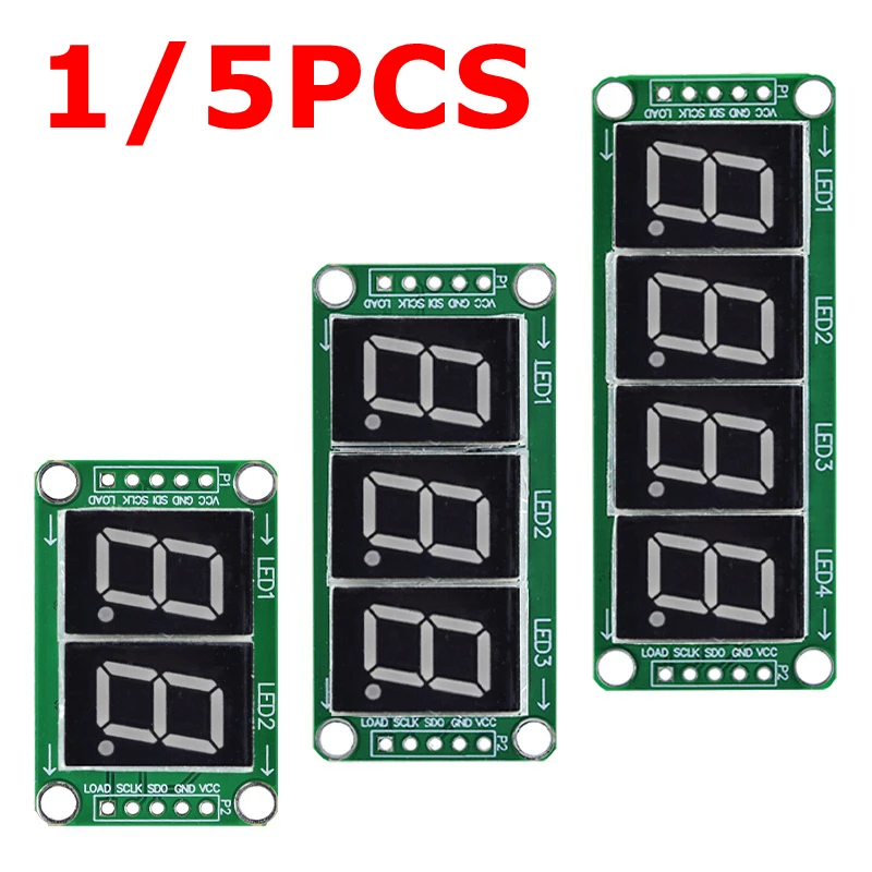 1/5PCS Static Drive 2 3 4 Segment Digital Tube LED Display Module 2 Digital 74HC595 Tube 100% New original For Arduino