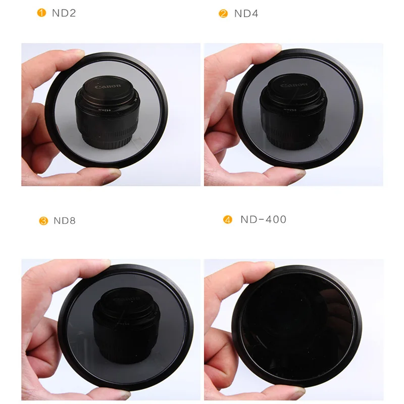 Lightdow ND2-400 Fader Variable ND filter Adjustable 52mm 55mm 58mm 62mm 67mm 72mm 77mm 82mm ND2 ND4 ND8 ND16 ND400 Lens Filter