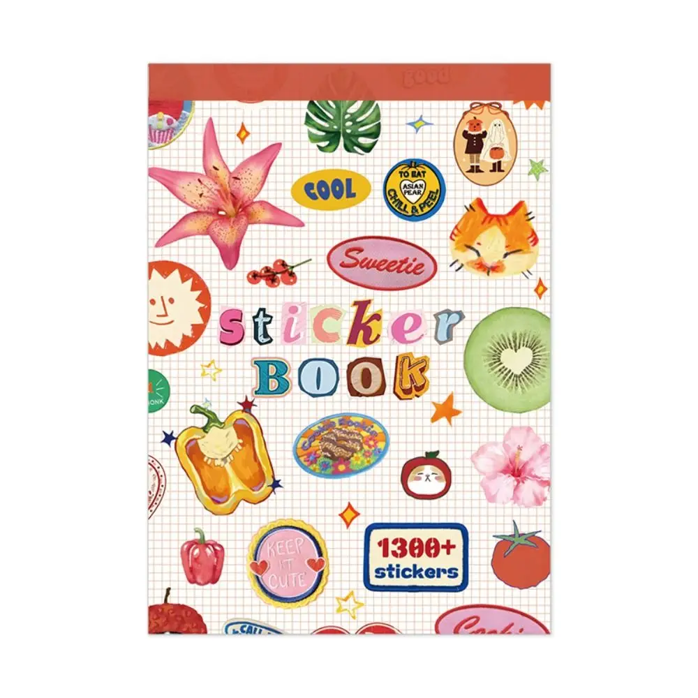 50 Sheets Sticker Book Mixed Designs Animals Patterns Diary Sticker Plants Patterns Daylight Collection Series