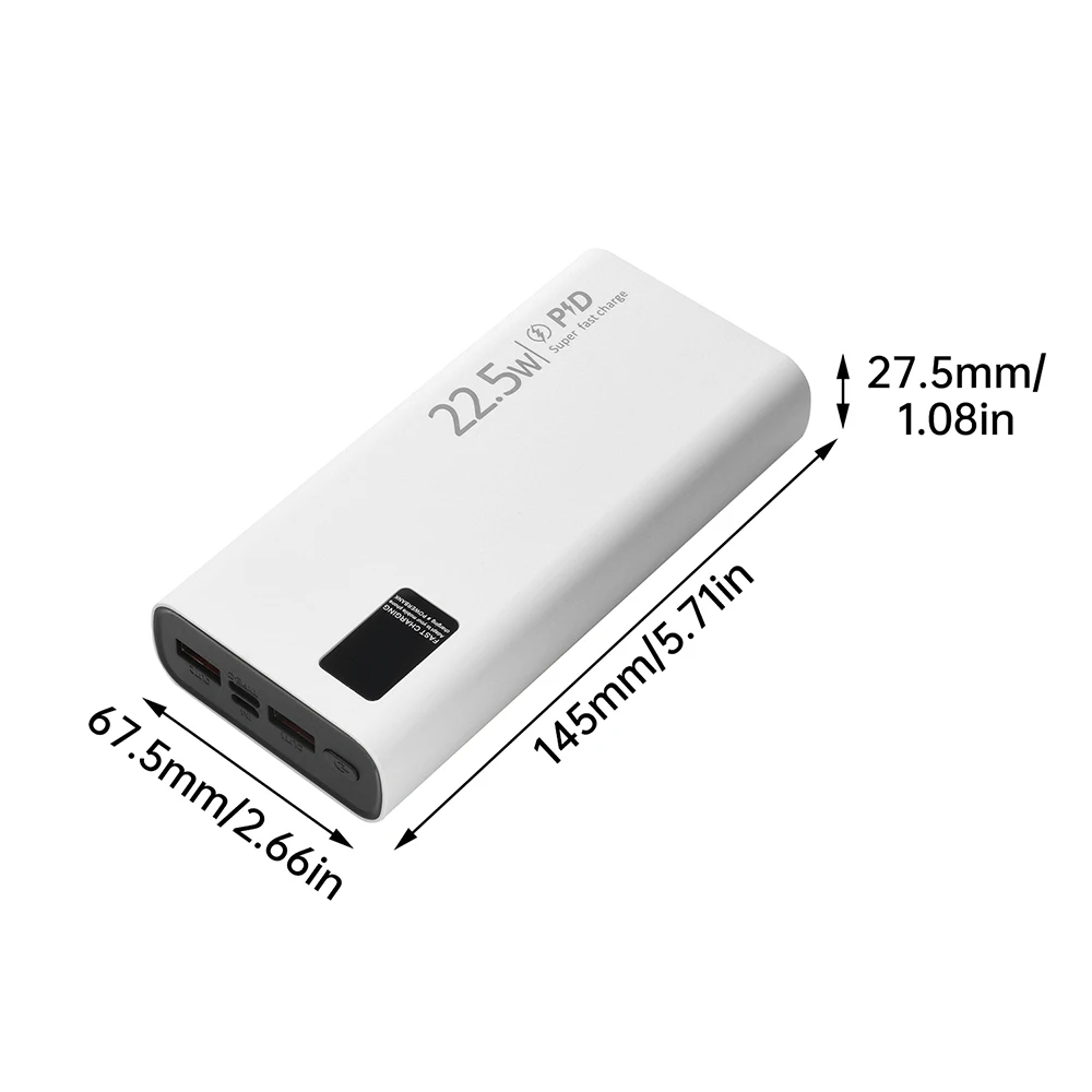 20000mAh Schnellladepowerbank DIY-Kit 22,5W mit 1260110 Batteriegehäuse Schwarz Weiß Powerbank-Bausatz – Detail 12