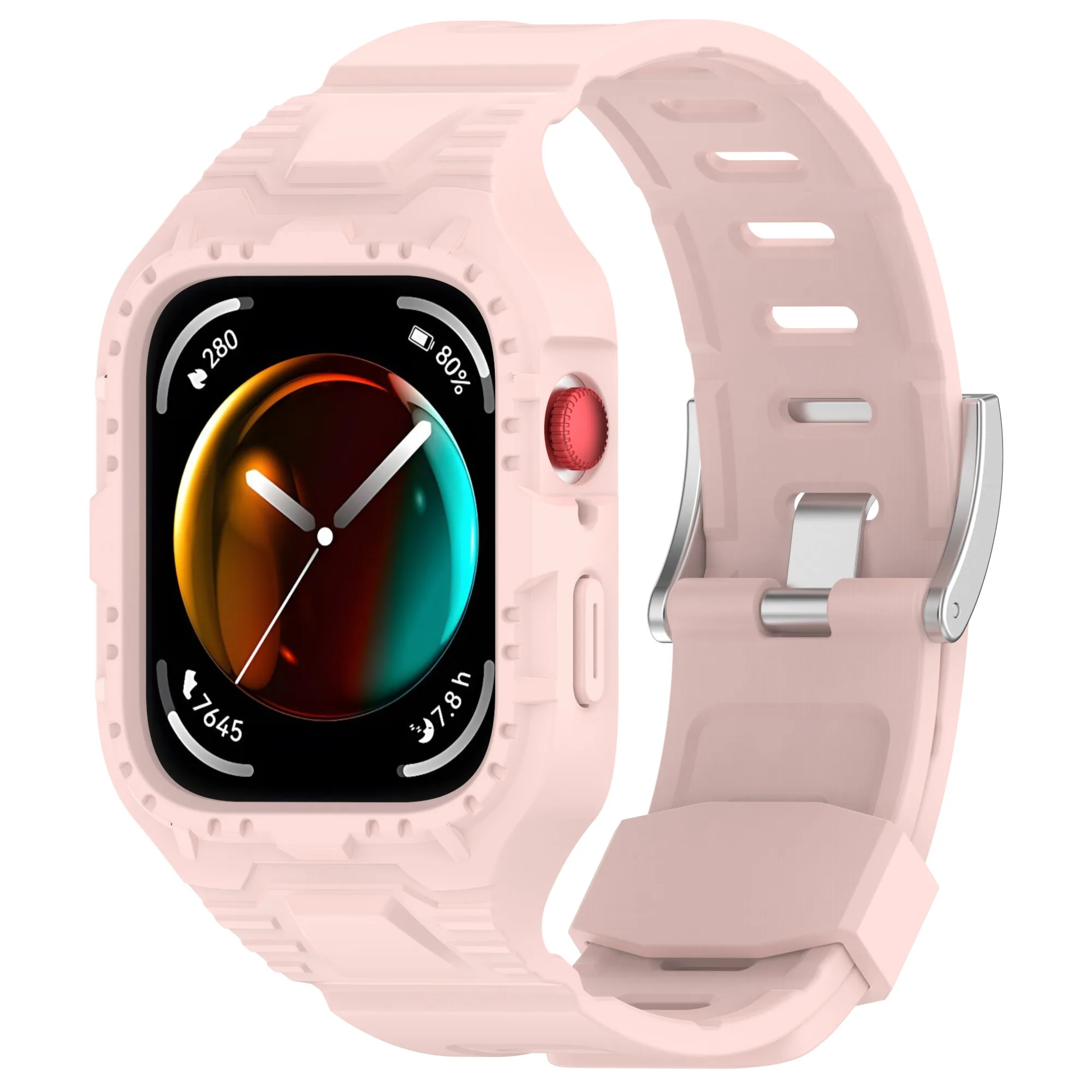 화웨이 워치 핏 3 용 통합 스트랩 하이 퀄리티, 부드럽고 내구성 있는 실리콘 손목 밴드, 실버 버클 시계 밴드