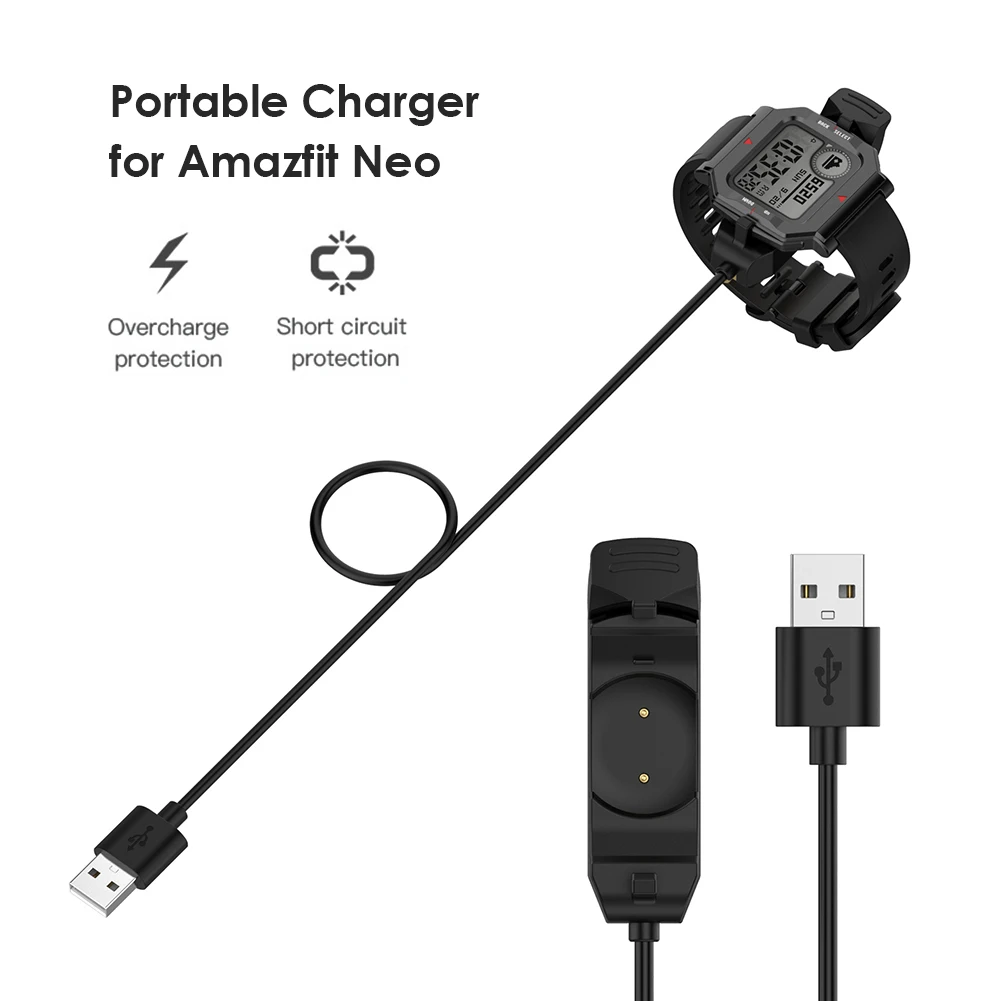 1m USB Charging Cable Smart Watch Charger for Huami Amazfit Neo Smart Watch Wireless Charging Cable Portable Charger Device - Image 4