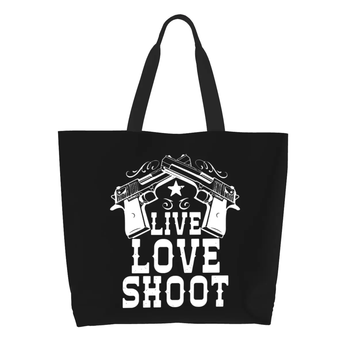 

Сумка для покупок Live Love Glockss, парусиновая сумочка-тоут на плечо, с пистолетом, большого объема, США