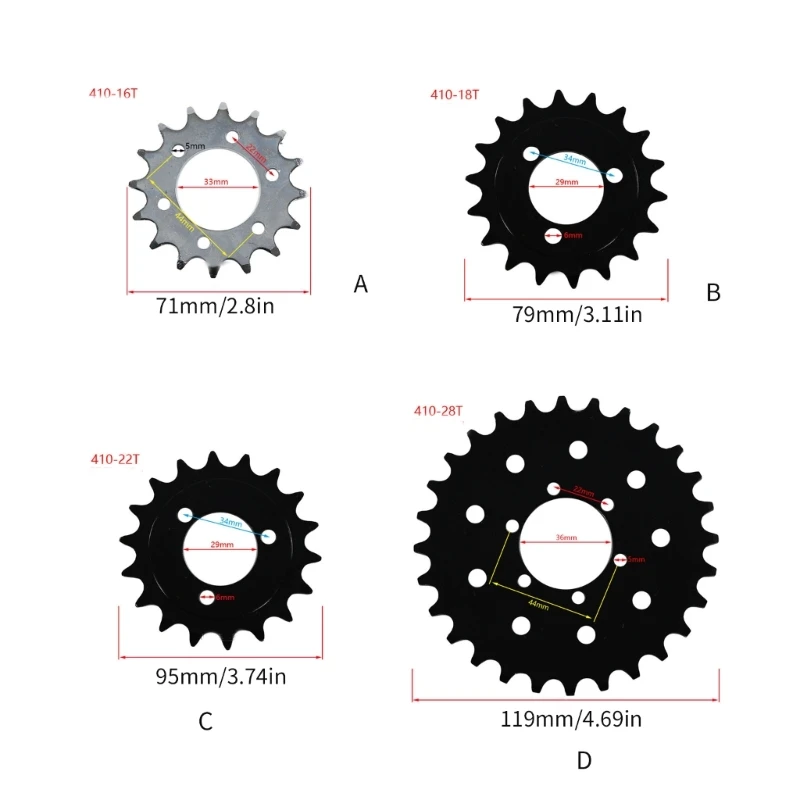 Bike Bicycles Accessories 12/16/18/28 Teeth Rear Sprocket Chain Wheel For #410 Dropship