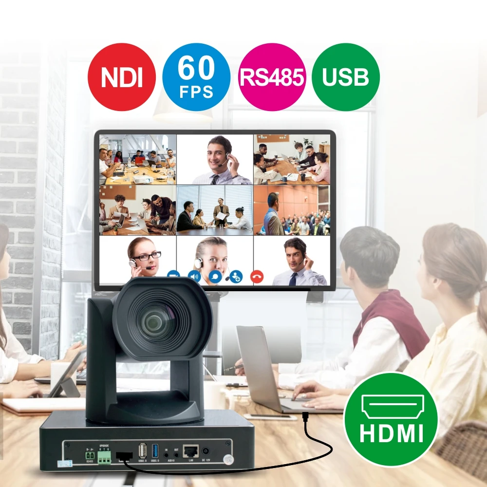 Video Conference 4K 8MP 60fps HD SDI HDMI  IP Camera12X/20X Optical Zoom for enterprise, education and telemedicine applications