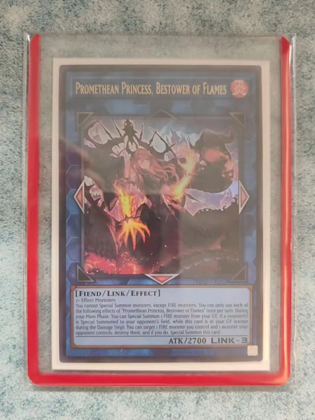 

Yugioh KONAMI Duel Monsters PHNI-AE052 Promethean Princess, Bestower of Flames Ultra Rare Asian English Collection Mint Card