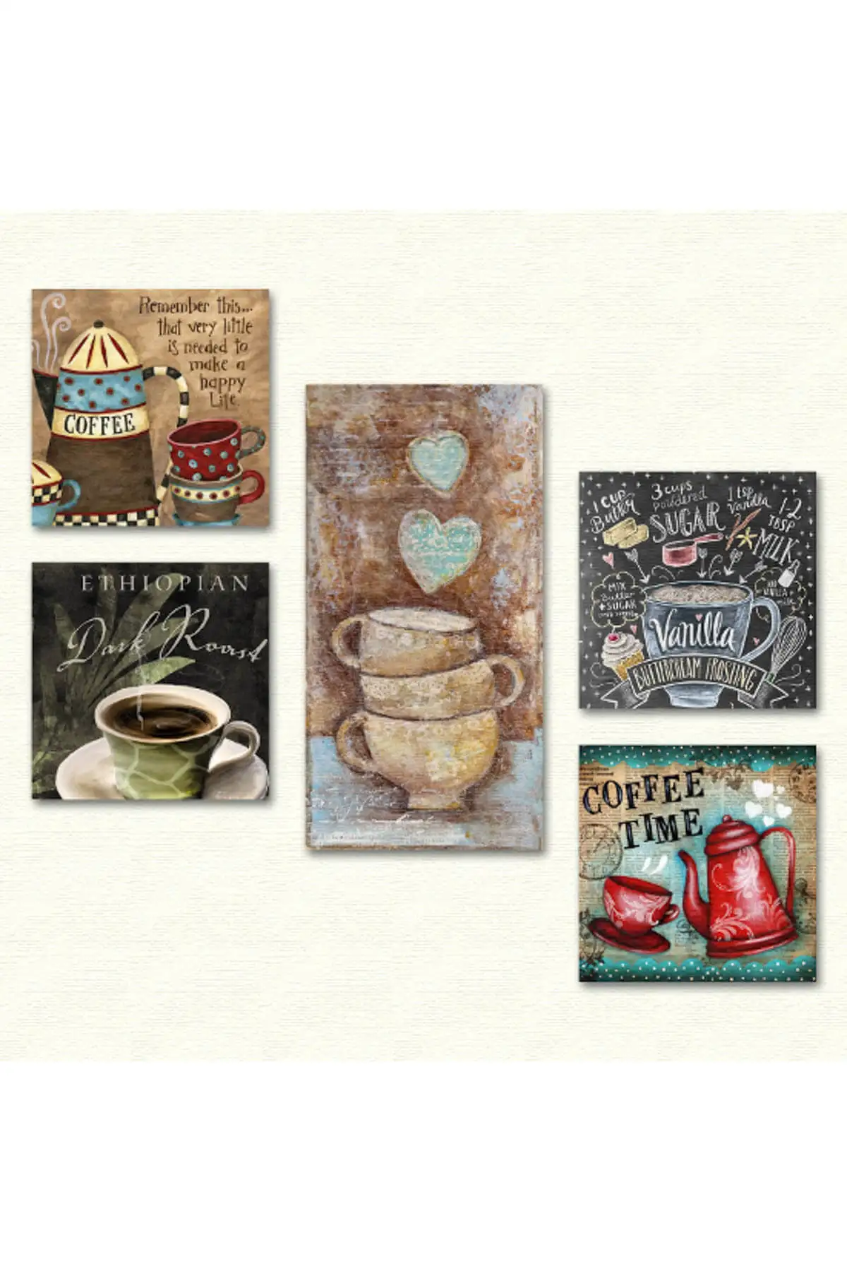 Estilo de colagem 5 peça mdf mesa atf107