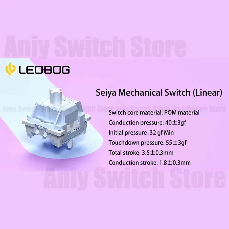 Leobog Seiya Switch 32g Linear Pre-Lubed POM 5 Pins 55g HotSwap Pom Gamer Mechanical Keyboard Switches for AULA F75 AJAZZ AK820