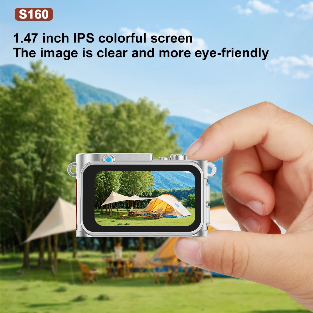 2025 New Thumb Pocket 2K Digital Camera HD Retro Mini Camera Portable Keychain Camera Outdoor Travel Photo Recorder Gift S160