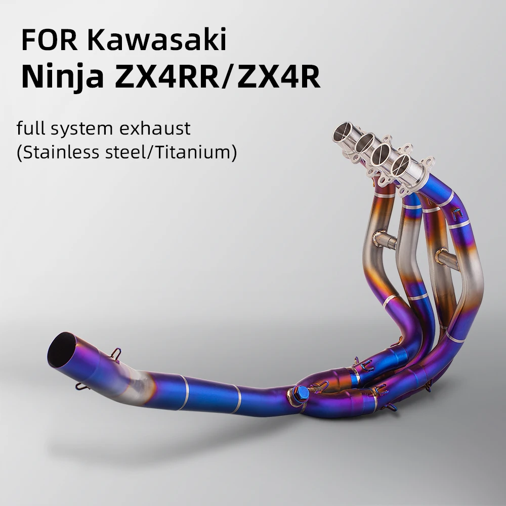 For ZX25RR ZX25R ZX4RR ZX4R System Escape Slip On Front Tube Link Pipe Connect 51MM Exhaust full Motorcycle Exhaust System