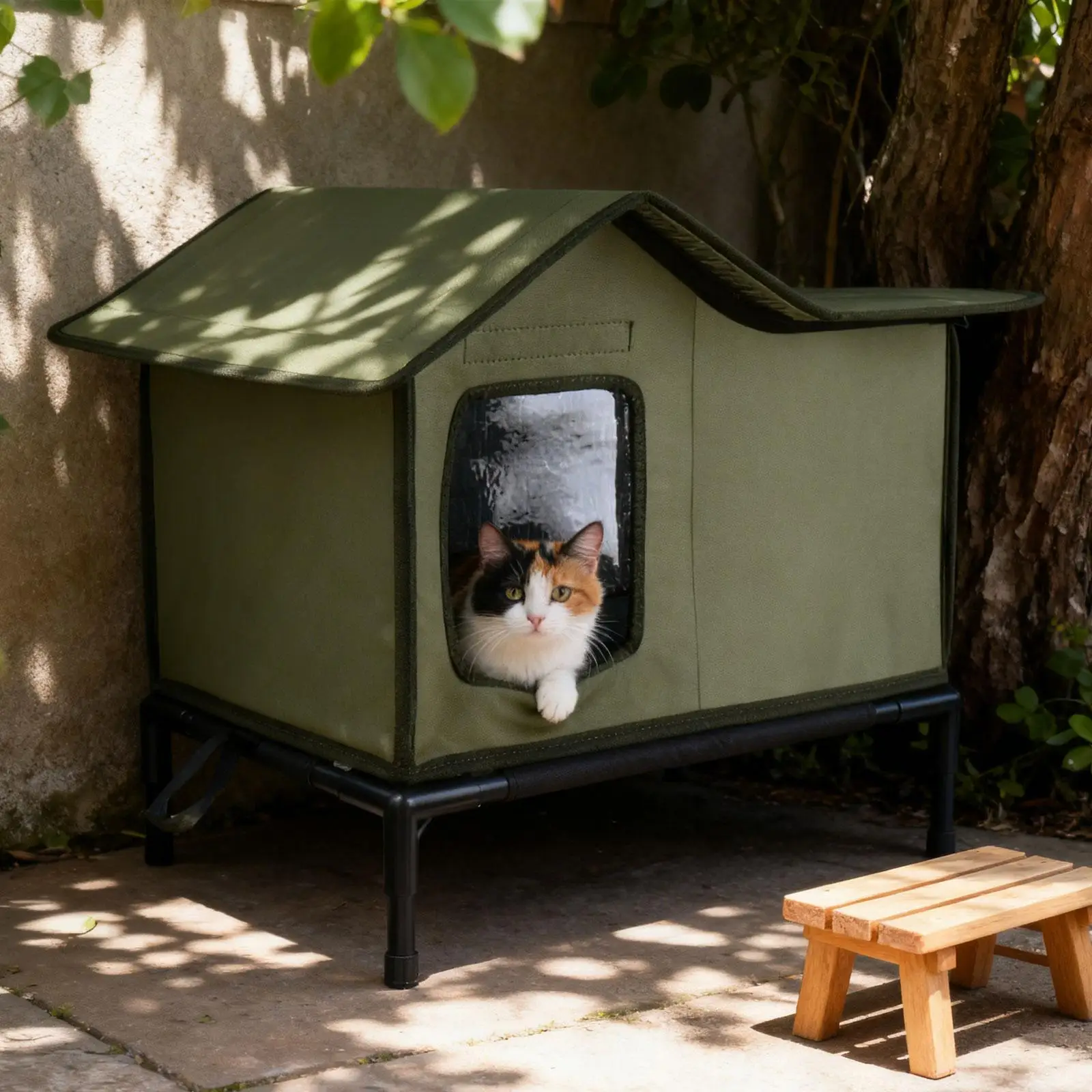 Cat House for Outdoor Cats Cat Kennel Cat Nest Warm Weatherproof Waterproof Pet