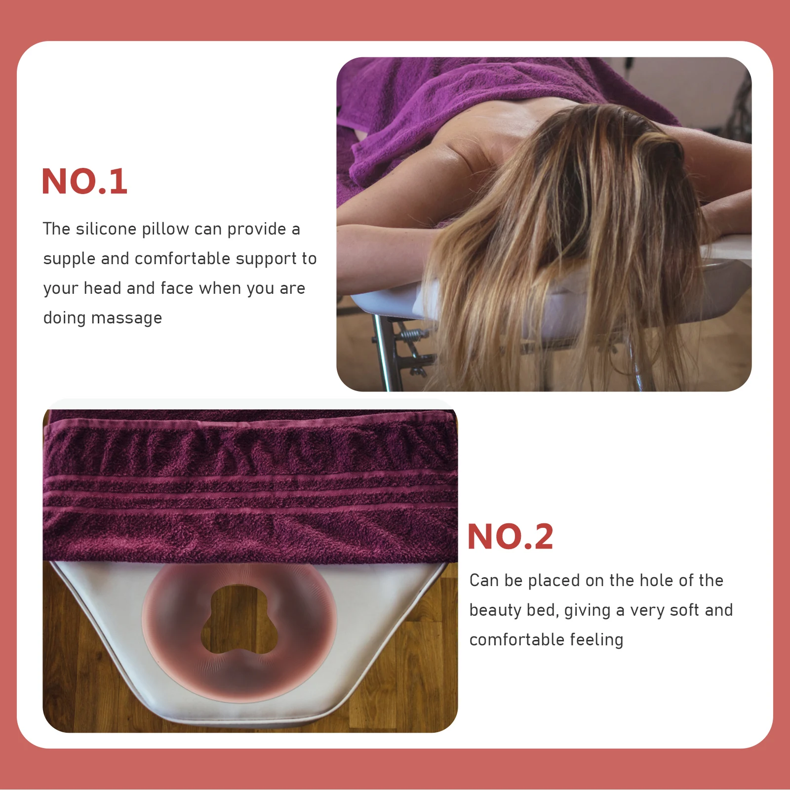 

Silicone Face Massage Headrest Cushion Facials Spa Beauty Comfort Foldable Face Down Pillow Support