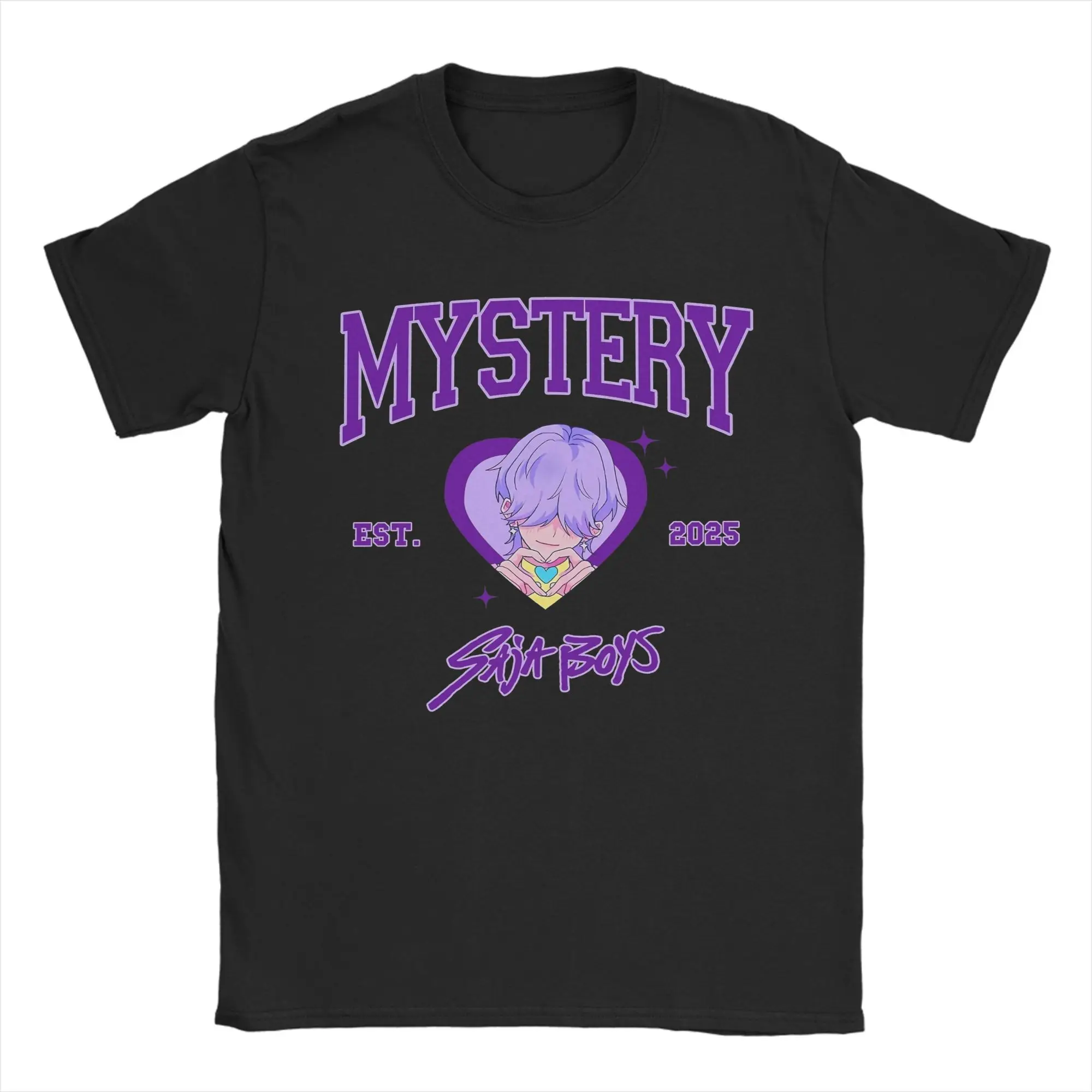 

Men T-Shirts Mystery Saja Boys KPop Demon Hunters Vintage Pure Cotton Tee Shirt Short Sleeve T Shirts Round Collar Tops