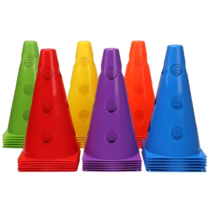 1 Set 23cm Mark Cones with Holes Football Speed Agility Training Equipment Mark Barrel