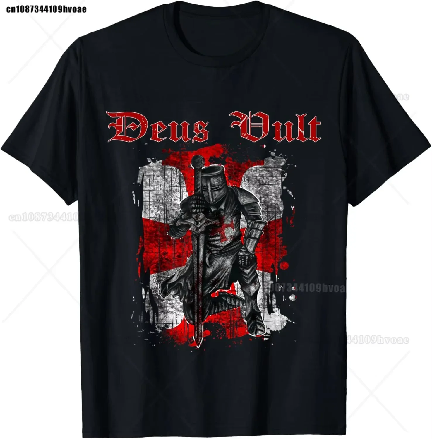 Templar Knight Tees Deus Vault Knight Templar Cross T-shirt Cotton Streetwear Fashion Comfortable Unisex Short Sleeve Casual Top