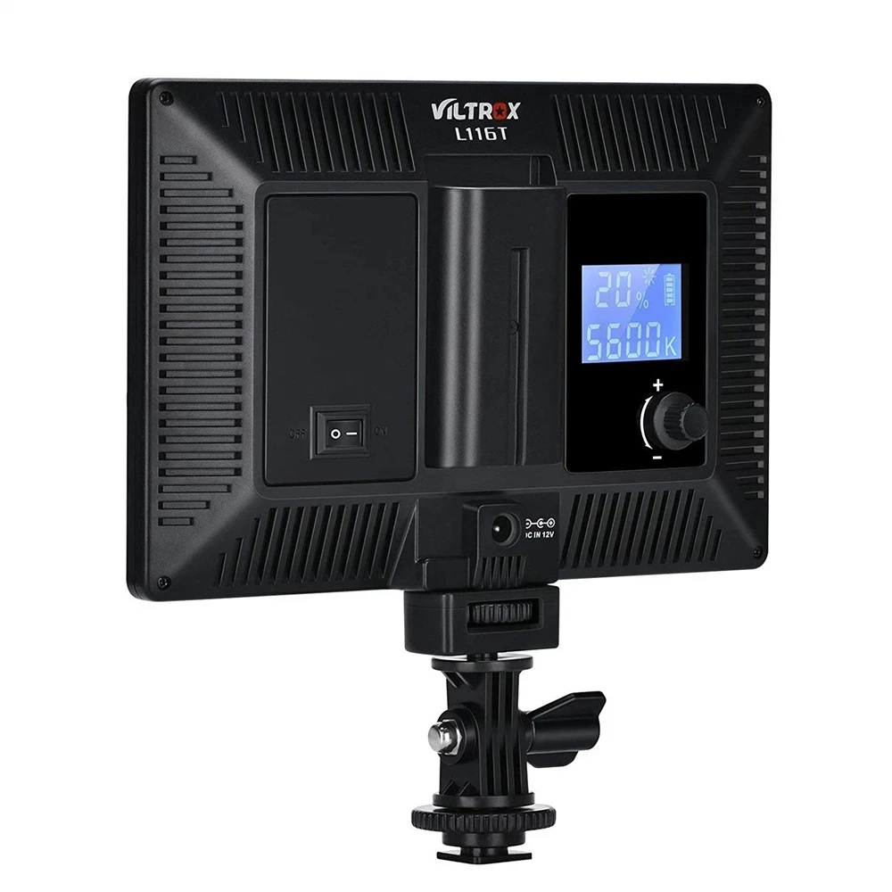 VILTROX L116T كاميرا مصباح ليد لوحة سوبر سليم عكس الضوء CRI95 + ثنائي اللون 3300K-5600K LED الفيديو الضوئي مع التحكم LCD/ضوء مون