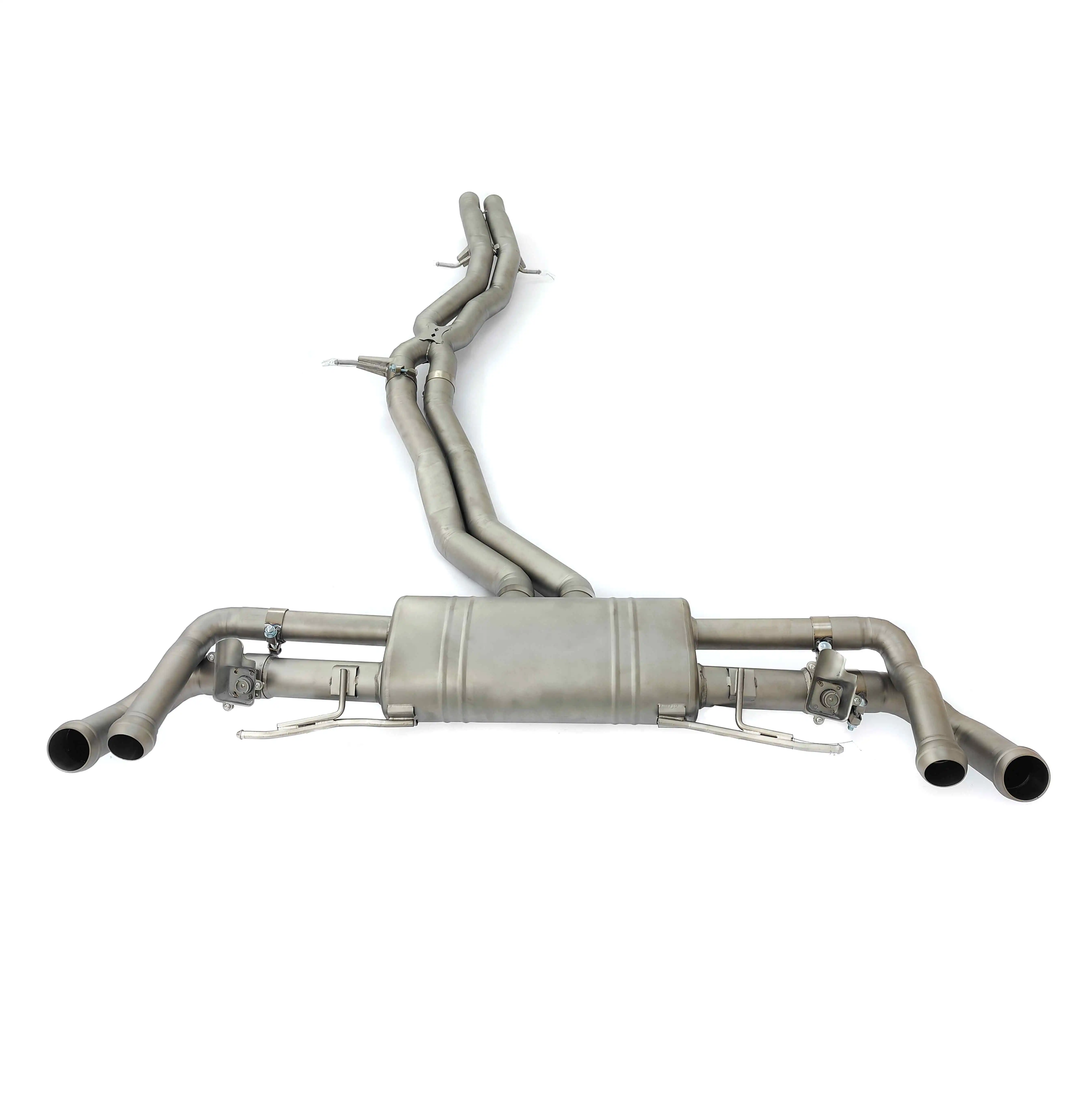 TC4 Titanium X Pipe Catback Exhaust For Bentley Bentayga 6.0L W12 V8 Sand Blast Match OEM Valved Exhaust System Bolt On