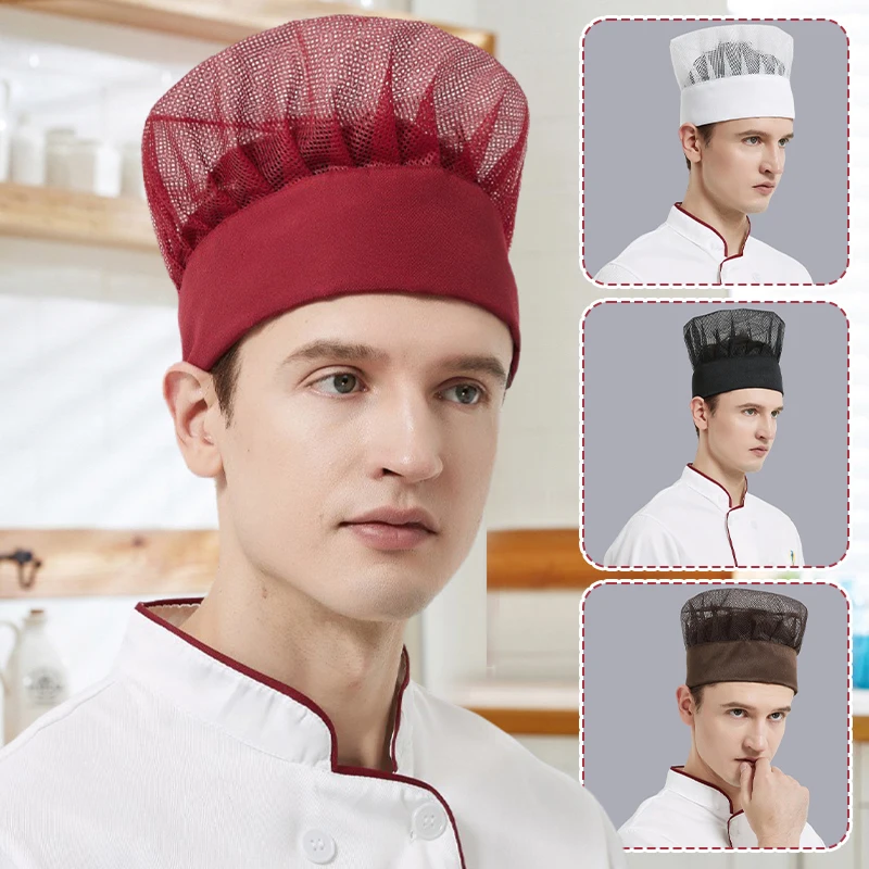 レストランホテルベーカリー帽子キャップ防塵シェフハット再利用可能なキッチンケータリング調理ケータリングサービスワークキャップ