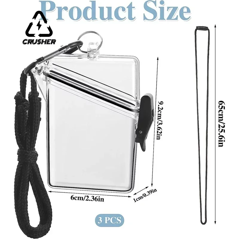 CRUSHER Transparent Cigarette Case Hanging Neck Style Waterproof Sealing Small Tobacco Box Portable Cardcase Smoking Accessories