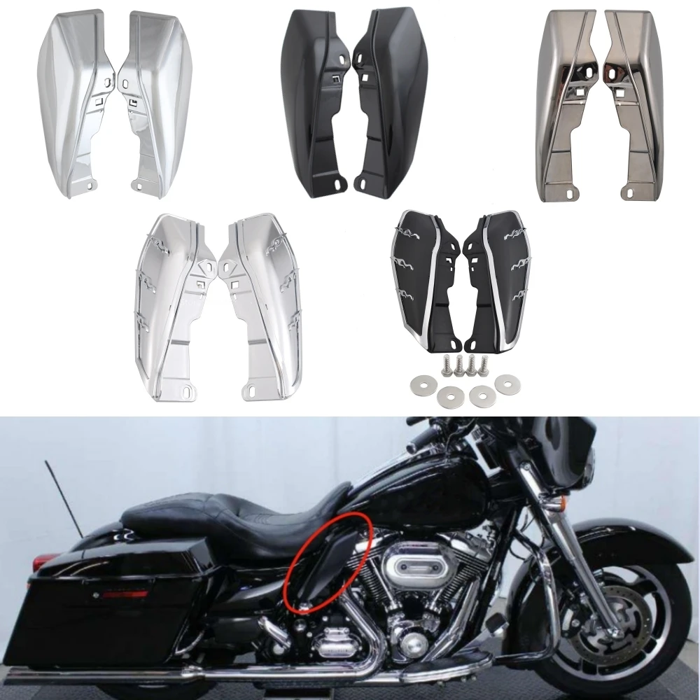 

Motorcycle Heat Shield Mid-Frame Air Deflector Trim For Harley Touring Street Electra Glide Road King Ultra CVO FLTR 2009-2016