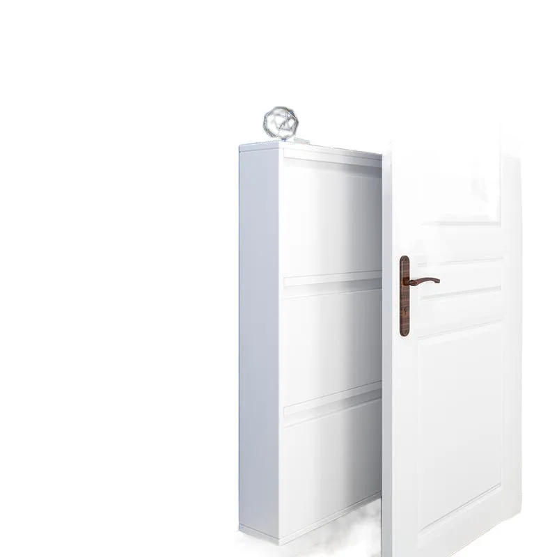 Household steel shoe cabinet, ultra-thin storage cabinet, shoe changing cabinet at the entrance to the door, tipping bucket cabi
