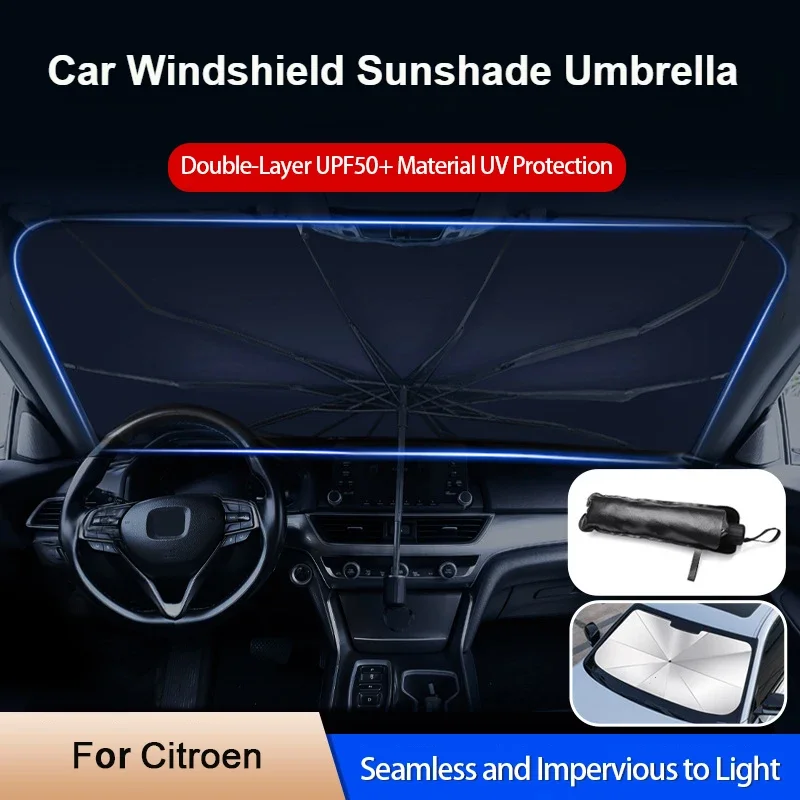 

For Citroen C5 C5X C6 C3-XR Elysee C1 C3 C4 Berlingo C-zero C-Crosser Lacoste Car Windshield Sunshades Front Shading Umbrella