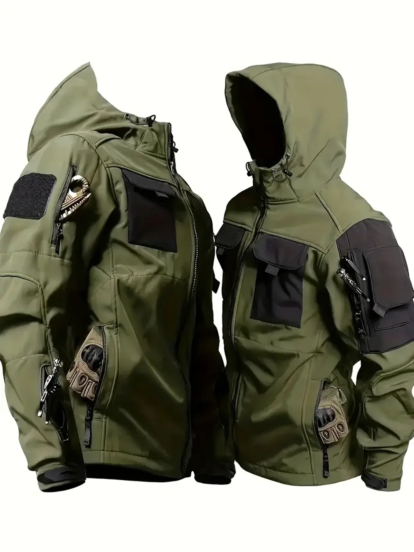 

Новая мужская тактическая куртка Lurker Shark Skin Soft Shell, водонепроницаемое флисовое пальто с капюшоном, одежда для охоты, уличная однотонная мужская куртка с карманами