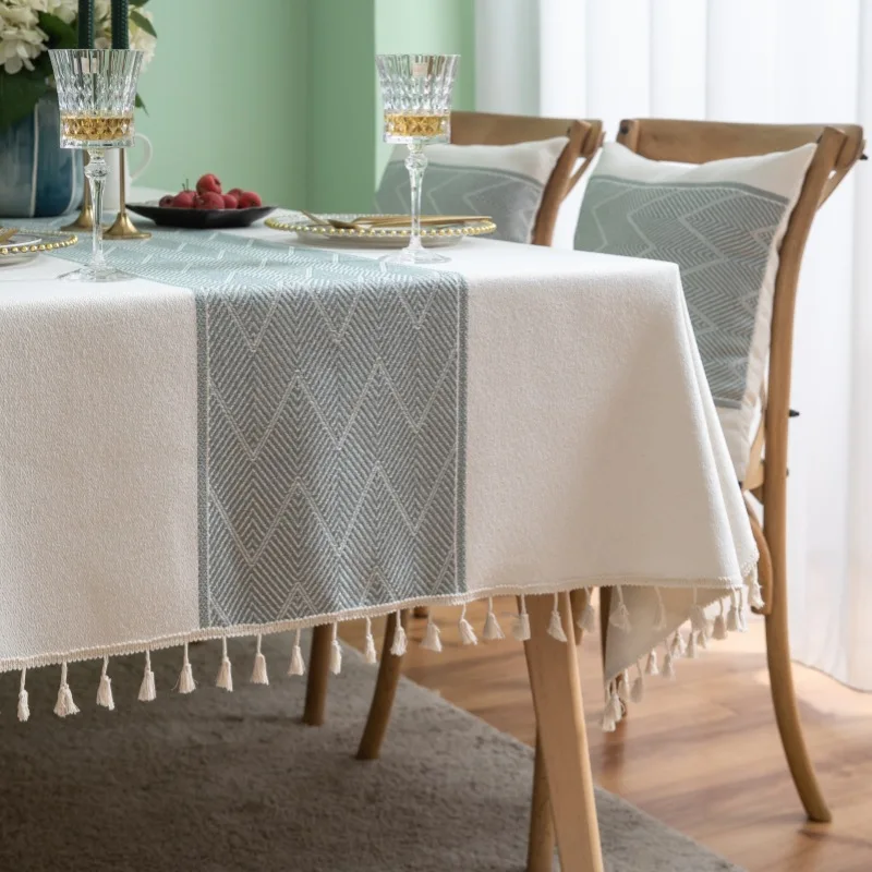 

1pc Nordic fabric tablecloth simple modern high-end light luxury rectangular dining table cloth tea table cover cloth