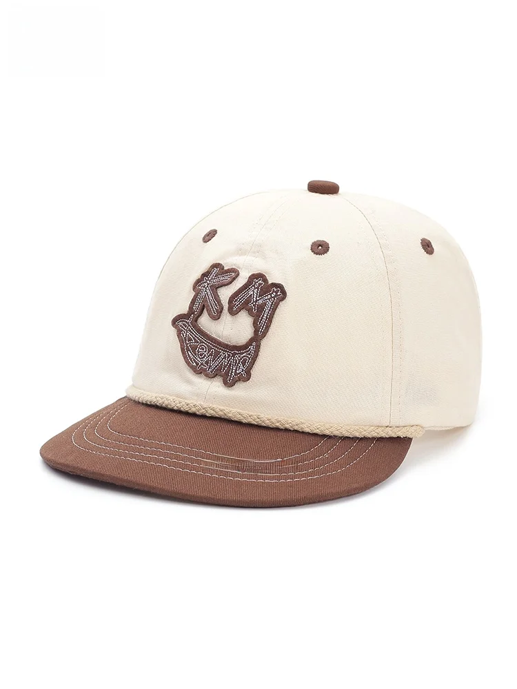 kemore-unisex-baseball-cap-embroidered-soft-top-sun-protection-flat-brim-hat-hip-hop-style-all-seasons-streetwear-bucket-hat