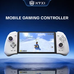 NYXI Hyperion Pro Hall Joystick Wireless Game Controller White Gamepad with RGB Lights for Nintendo Switch