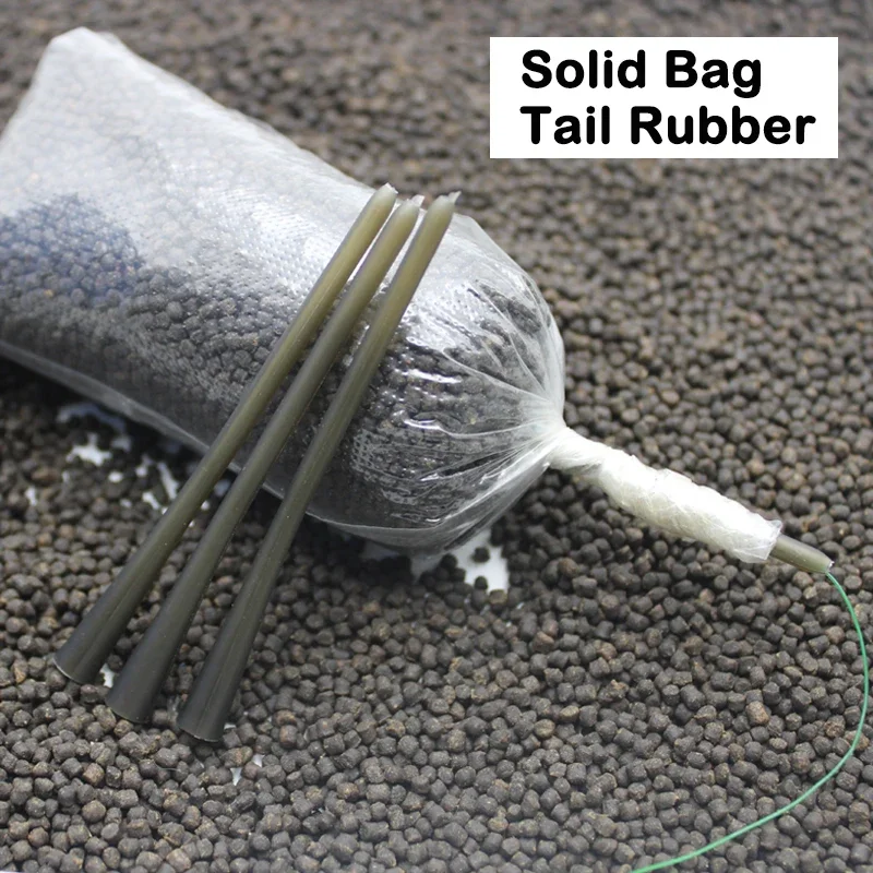 10 Pieces Carp Fishing Tackle Solid Bag Tail Rubber PVA Bag Fit With Inline Lead Carp Coarse Lead Clip Fishing Carp Accessories